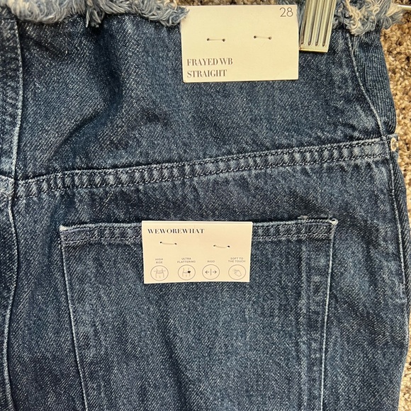 WeWoreWhat Frayed Waistband Indigo Denim Straight Jean BNWT! - Picture 4 of 6